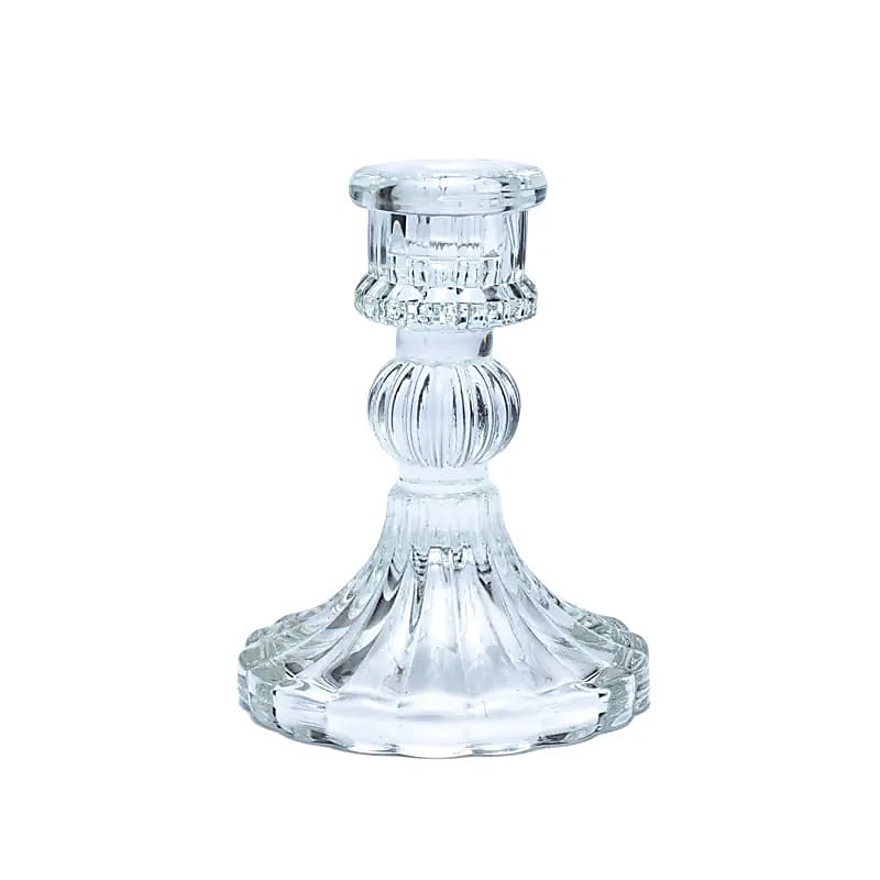 Glazen Kaarshouder voor Dinerkaars – 10 x 8 cm