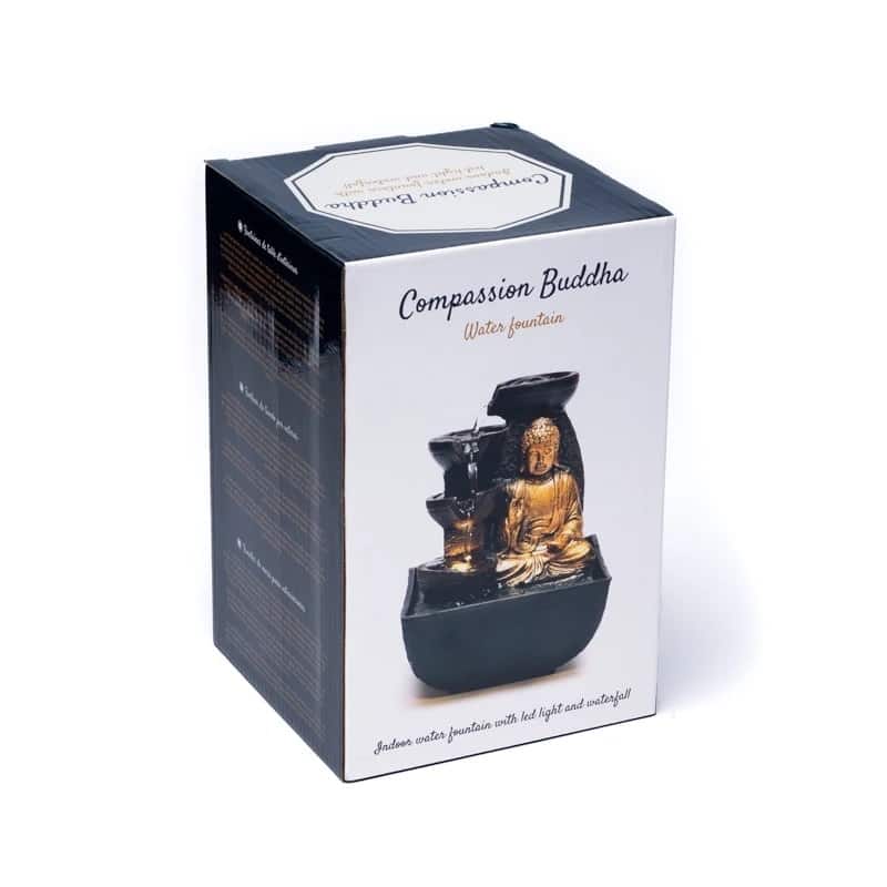 Compassie Boeddha Waterfontein (13,3 x 13,3 x 17,3 cm)