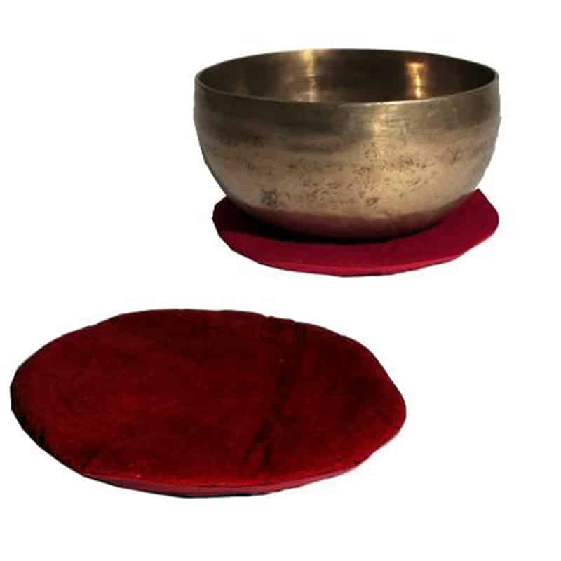 Klankschaalkussen Plat Rond Donkerrood