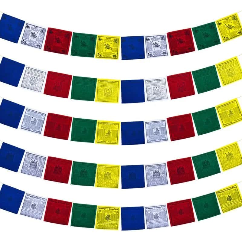 Tibetaanse Katoenen Gebedsvlaggen Set van vijf — 20x20x210cm