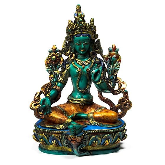 Tara Boeddha Beeld Groene Tara – 15 x 12 x 8 cm