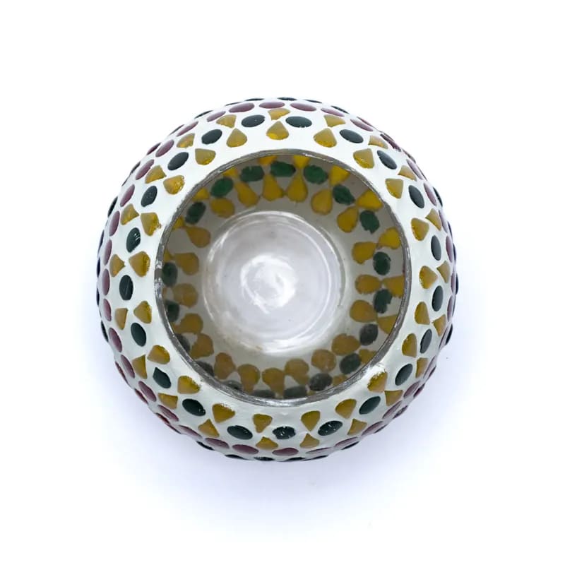 Sfeerlicht Mosaïek Waxinelichthouder Bloemen – 7 cm