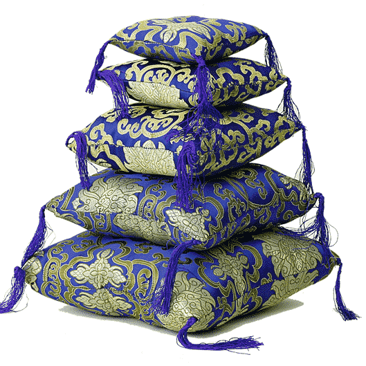 Klankschaalkussen Blauw met Bloemmotief (12 cm)