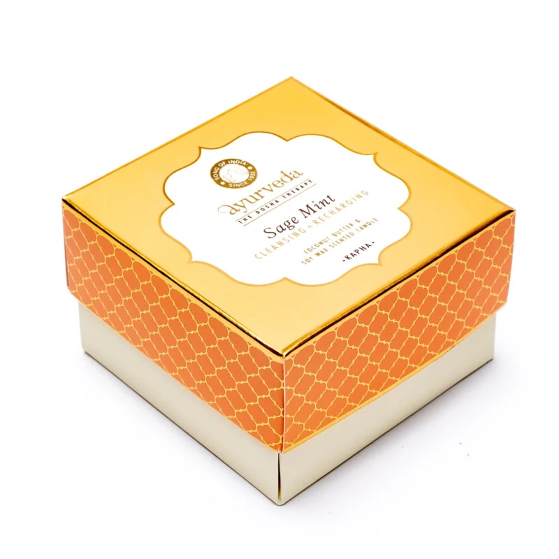 Kapha Salie Munt Geurkaars met 2 Lonten in Pot (200 gram)
