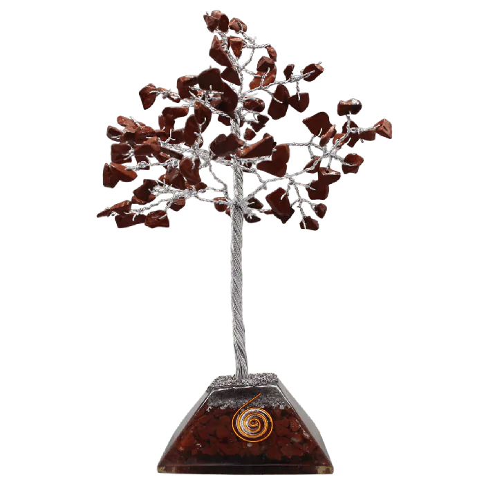 Edelsteenboom Rode Jaspis Orgoniet – De Kracht van Rust – 18 cm