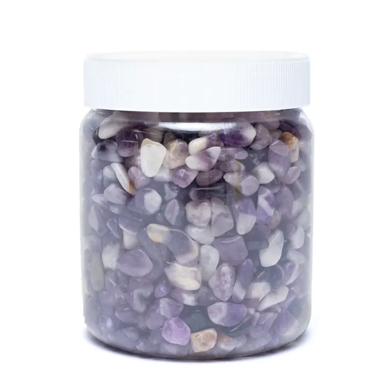 Chevron amethist trommelstenen B kwaliteit — ±800g; ±0.5-2.5cm