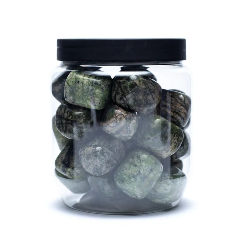 Getrommelde Edelstenen Groene Serpentijn (2 – 3 cm) – 500 gram