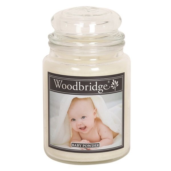 Woodbridge Geurkaars in Glas ‘Baby Powder’ – 565 gram