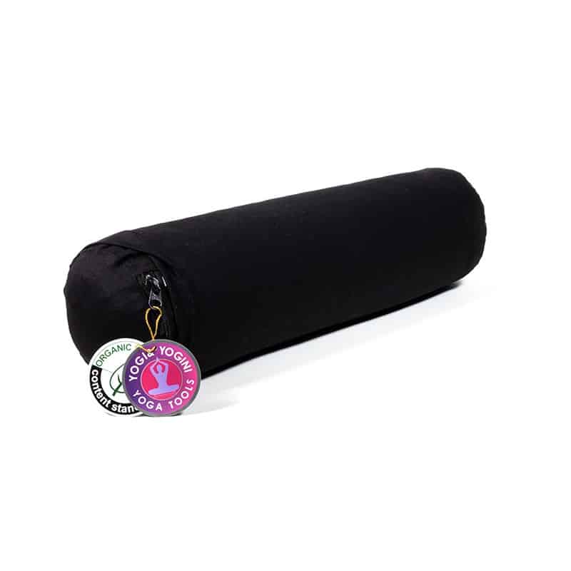 Yogi & Yogini Yoga Bolster Zwart Rond Katoen – Effen – 40 x 12 cm