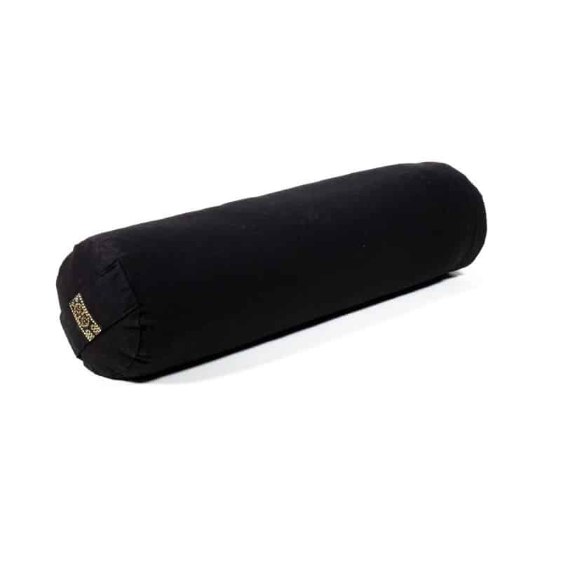 Yogi & Yogini Yoga Bolster Zwart Rond Katoen – Effen – 40 x 12 cm