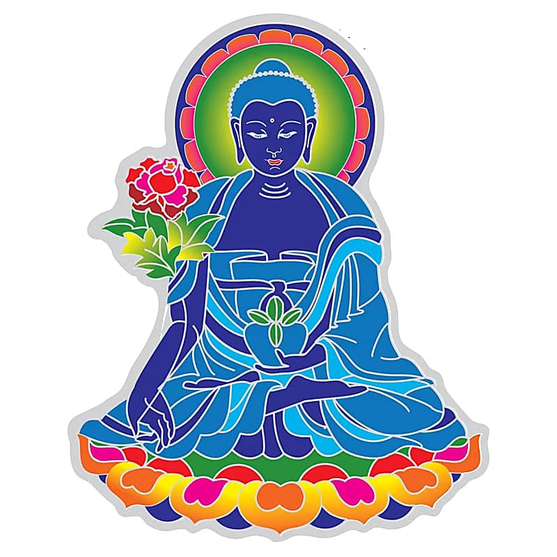 Raamsticker Medicijn Boeddha – 21 × 13 cm