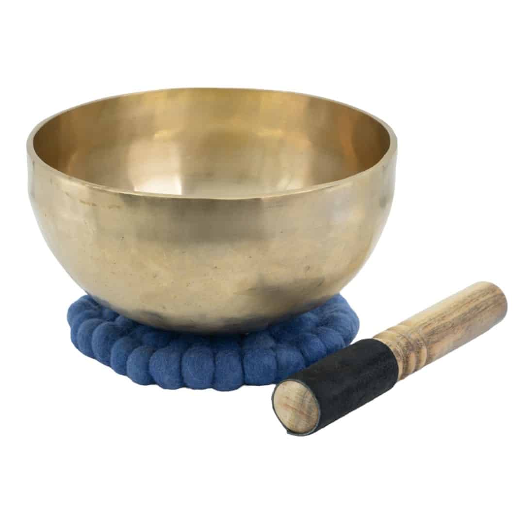 Klankschaal set met klopper & kussen – Handgemaakt – 18 cm