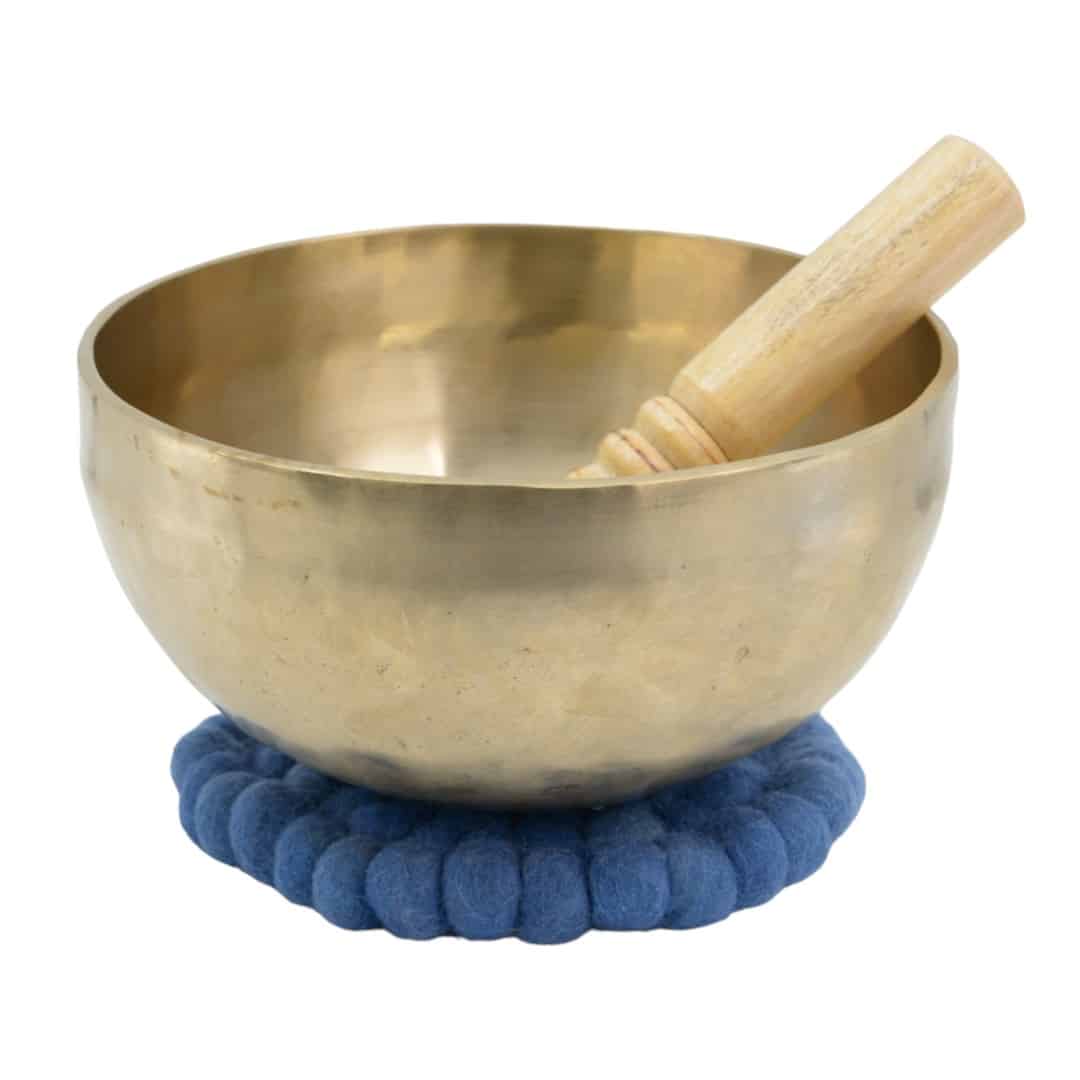 Klankschaal set met klopper & kussen – Handgemaakt – 18 cm