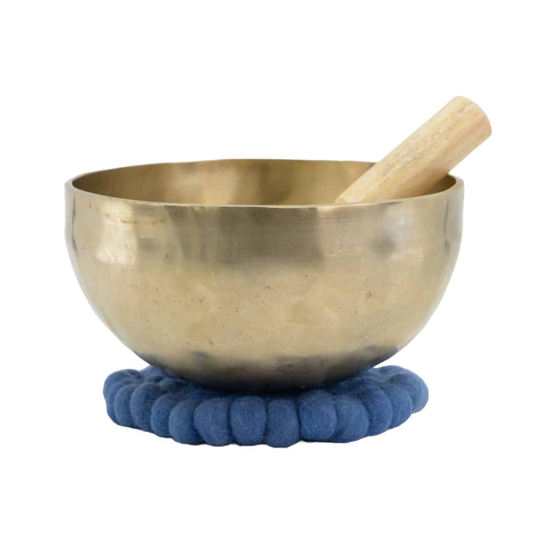 Klankschaal set met klopper & kussen – Handgemaakt – 18 cm