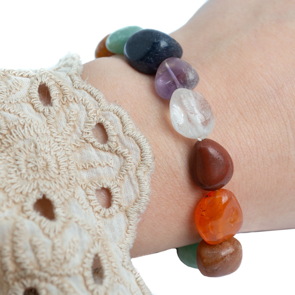 Edelsteen Armband Trommelstenen Kleurrijke Mix