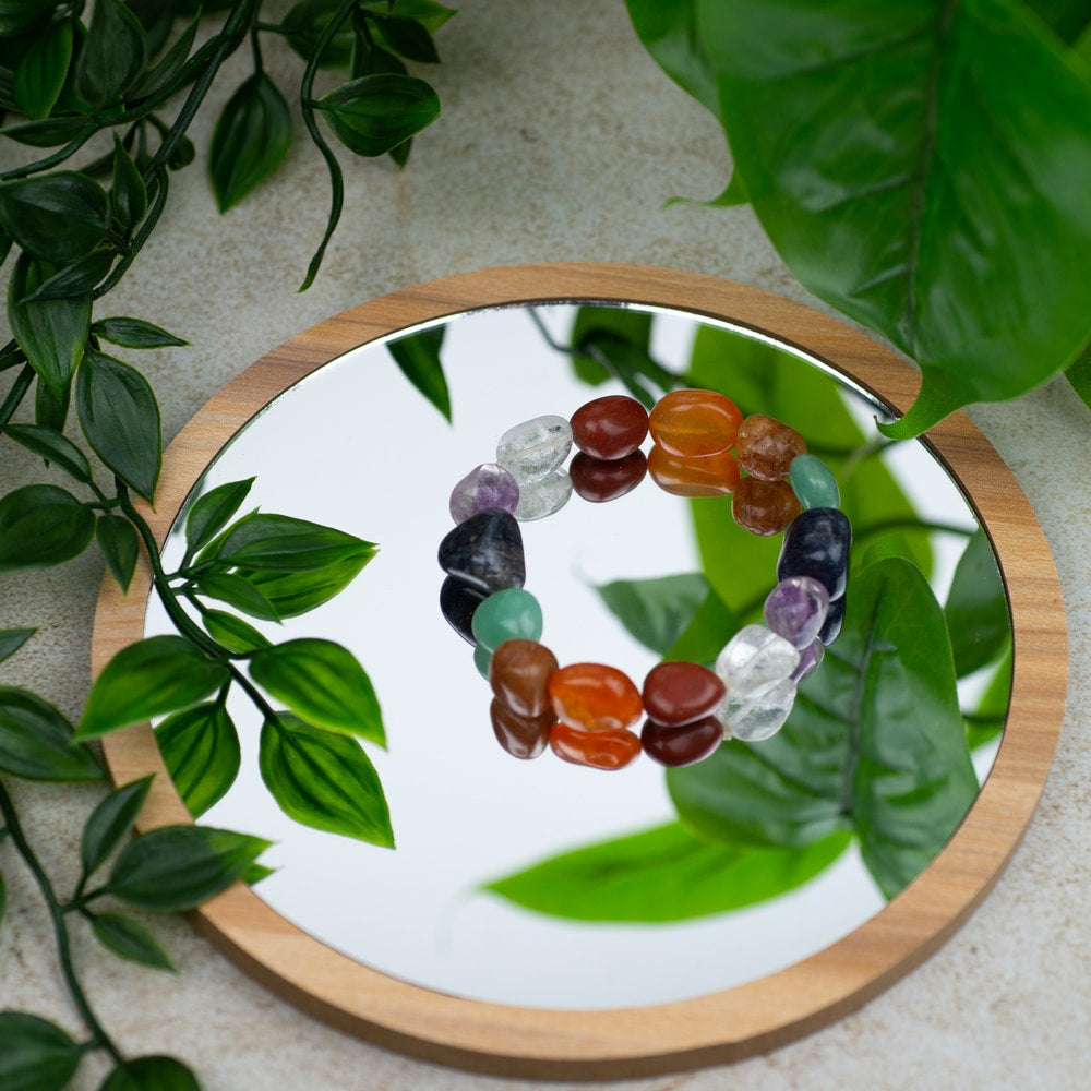 Edelsteen Armband Trommelstenen Kleurrijke Mix