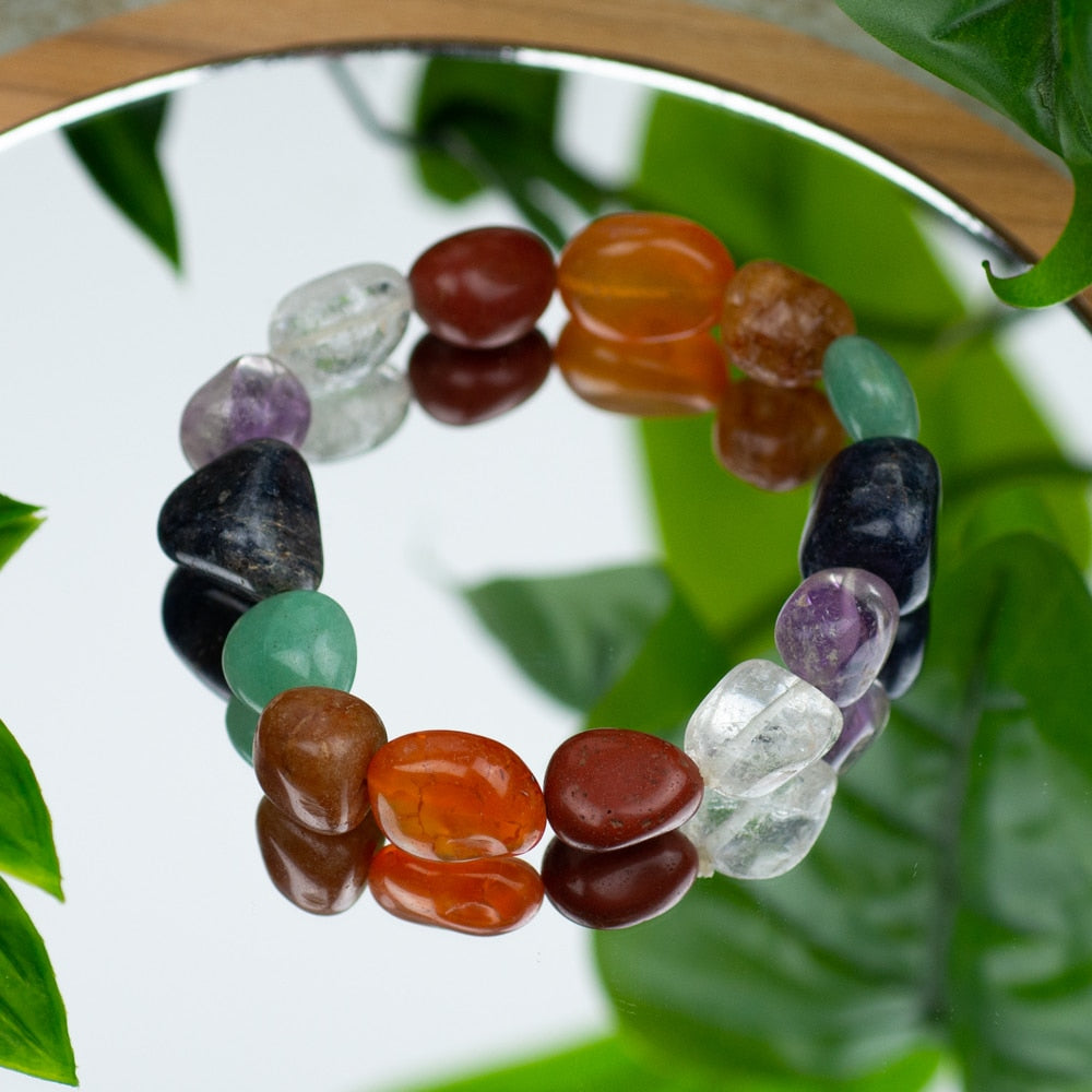 Edelsteen Armband Trommelstenen Kleurrijke Mix