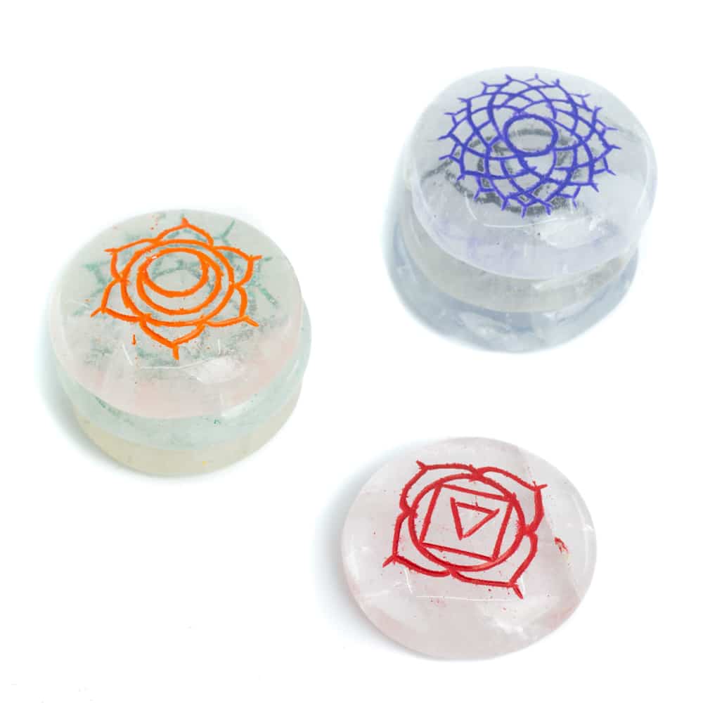 Chakra Edelstenen Bergkristal – set van 7
