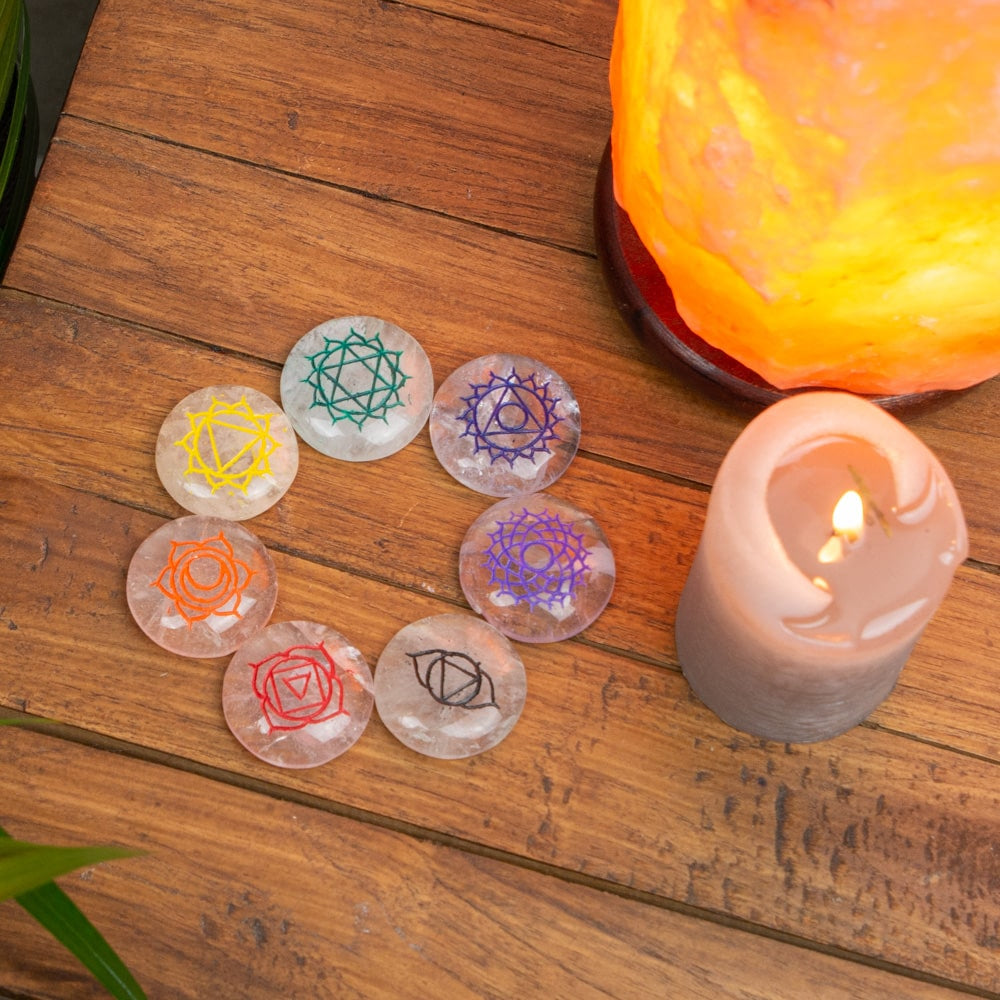 Chakra Edelstenen Bergkristal – set van 7