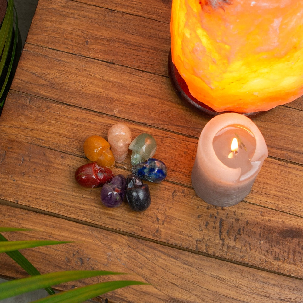 Edelsteen Schedel Chakra set van 7 – (25mm)