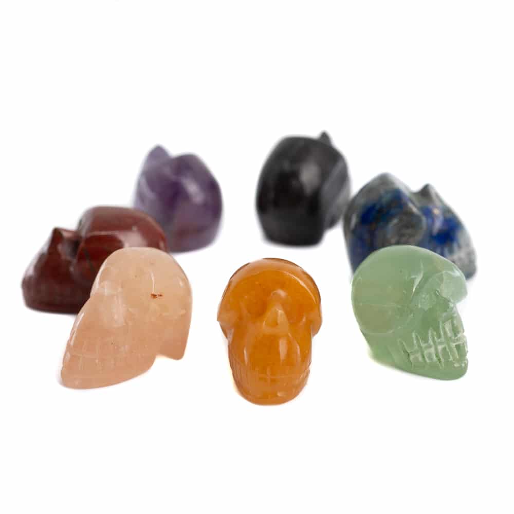 Edelsteen Schedel Chakra set van 7 – (25mm)