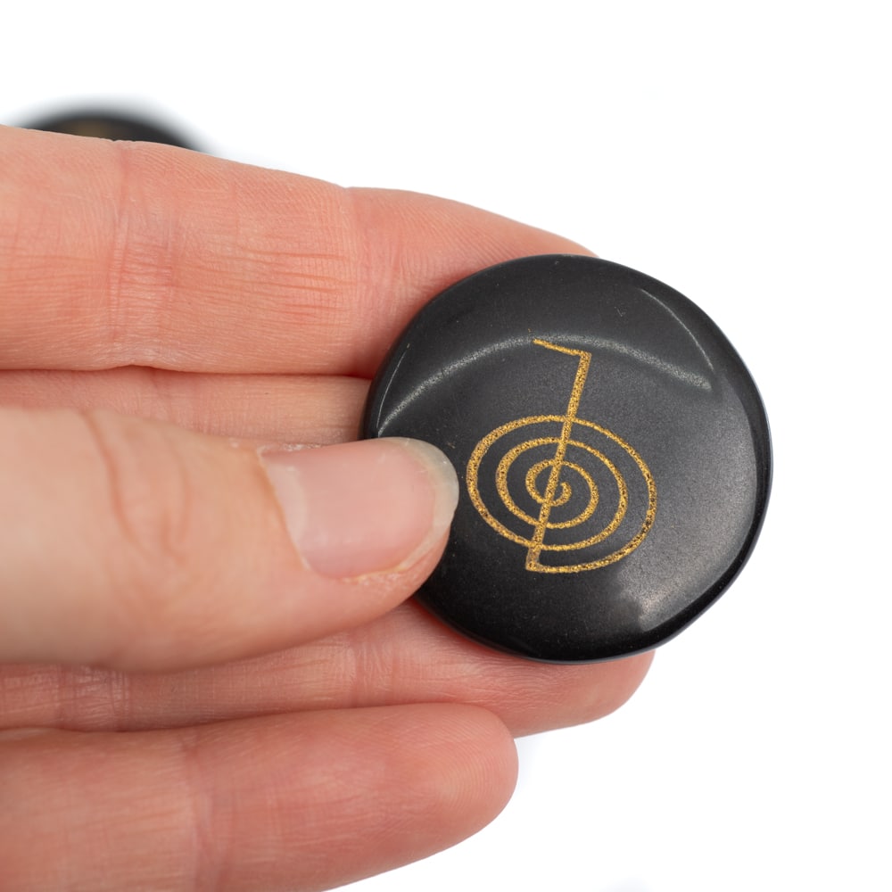 Reiki Stenen Zwarte Jaspis in Fluwelen Buidel – 4 stenen.