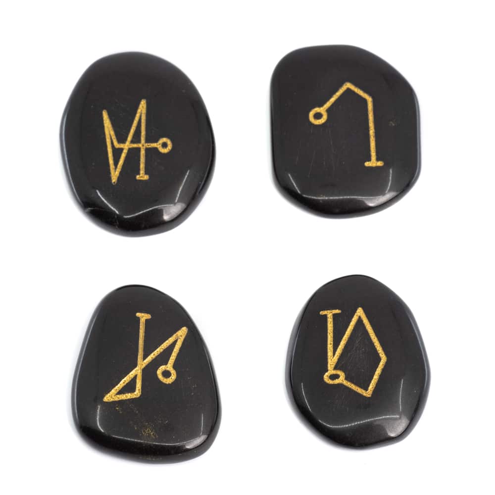 Reiki Stenen Zwarte Jaspis Aartsengelen – 4 stuks