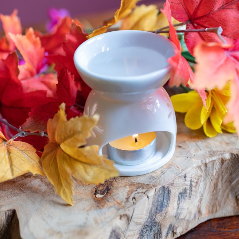 Aroma Burner & Oil Diffuser Ceramic – White-Global Food Hub