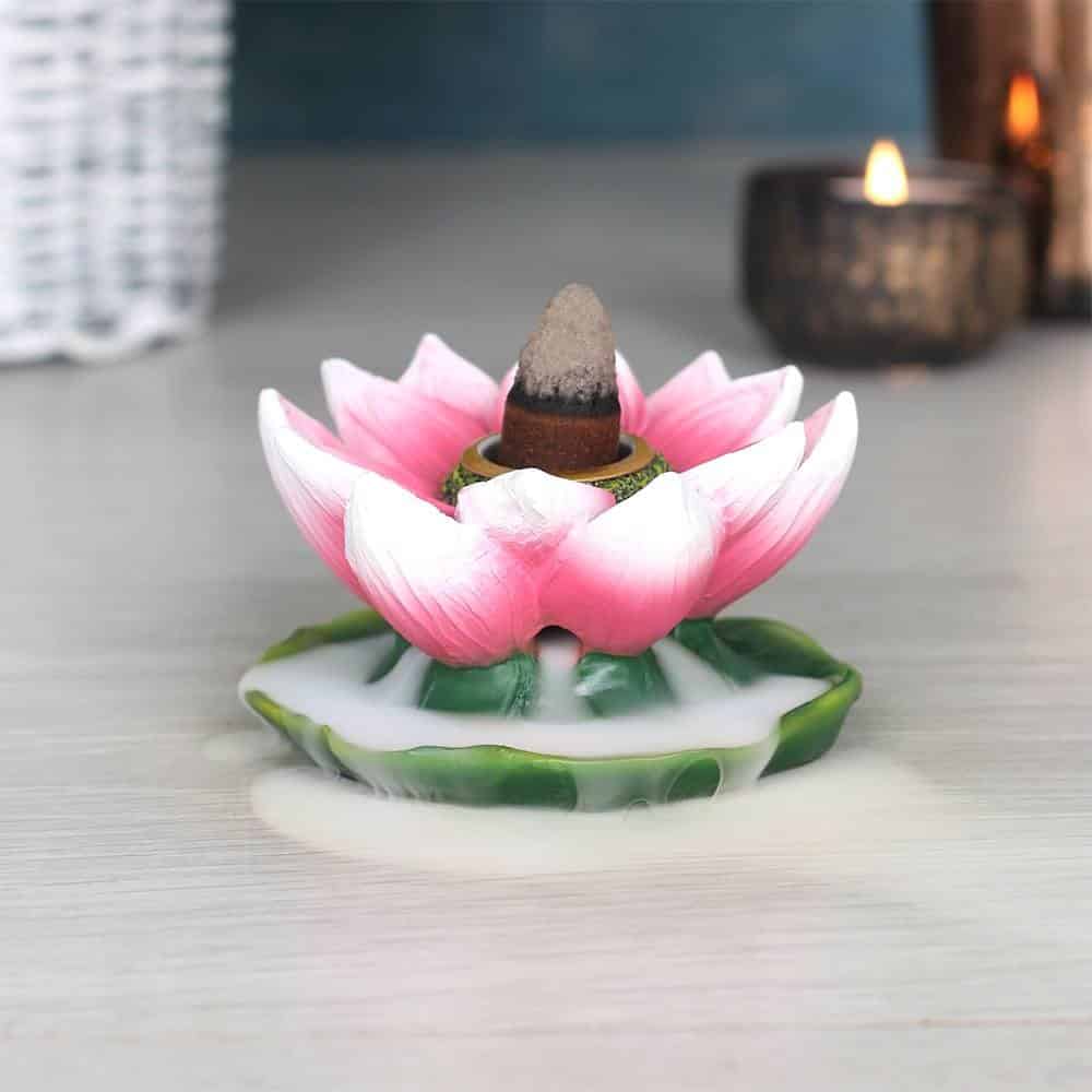 Backflow Wierook Houder Kleurige Lotusbloem Polyresin (4.5 cm)