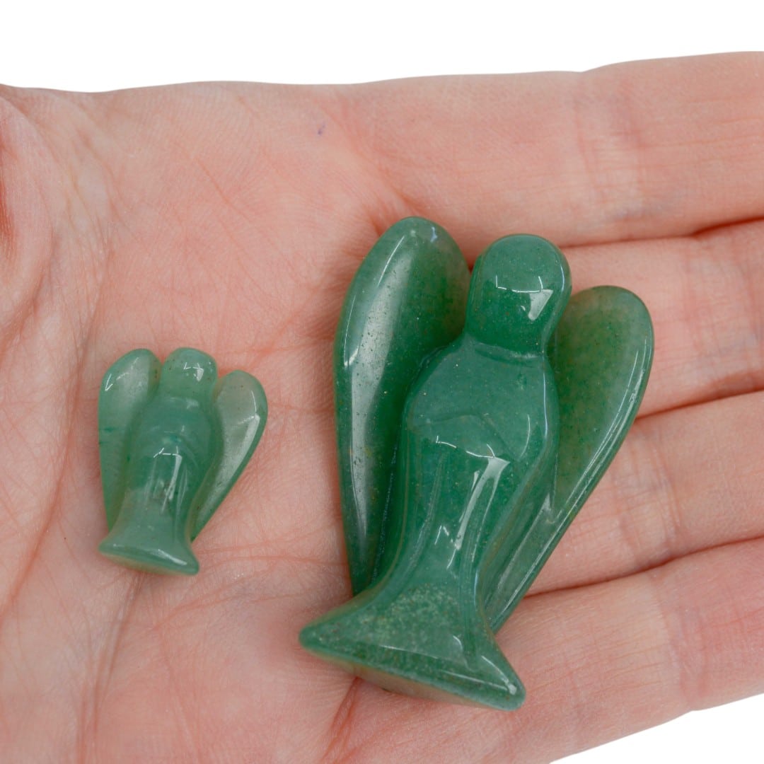 Groene Aventurijn Engel Set (Klein en Groot) – Bundel