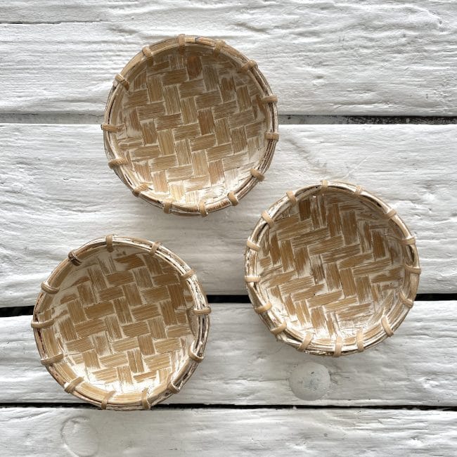 Schaaltje Bamboe Rond Whitewash – 8.5 cm (1 stuk)