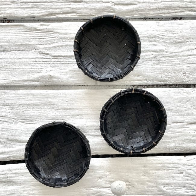 Schaaltje Bamboe Rond Zwart – 8.5 cm (1 stuk)