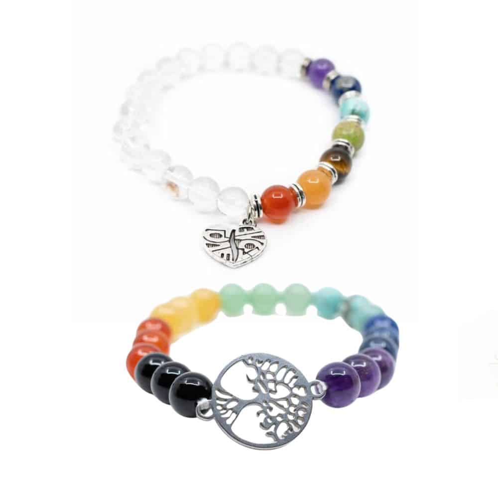 7 Chakra Armbanden Set met Symbolen – Bundel