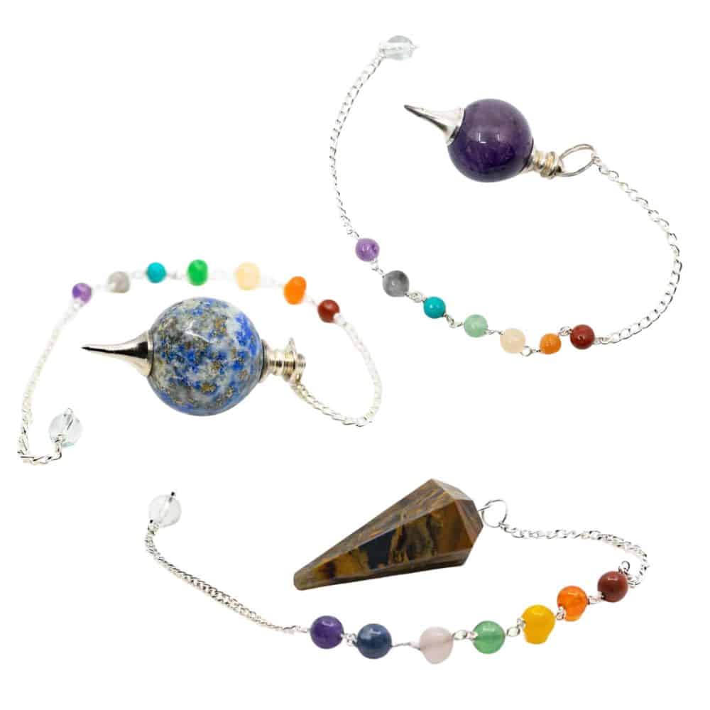 Bolvormige Pendels met 7 Chakra Kralen Set – Bundel