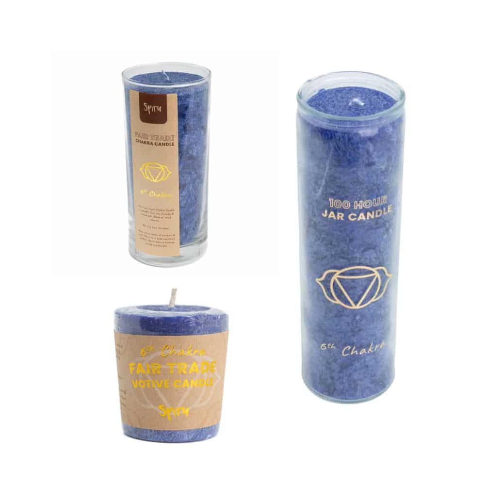 Fair Trade Stearine Kaarsen 7e Kruin Chakra Set – Bundel