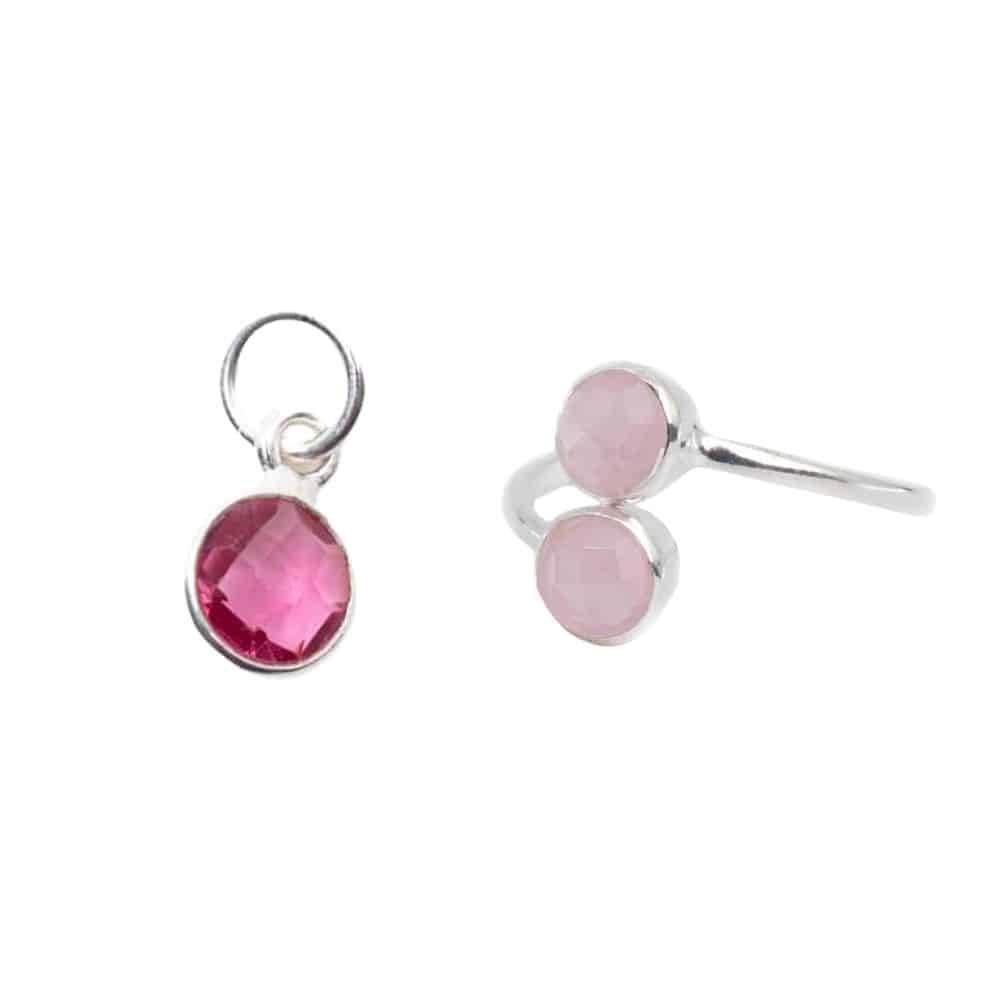 Geboortesteen Sieraden Set Oktober (Zilverkleurig) – Bundel