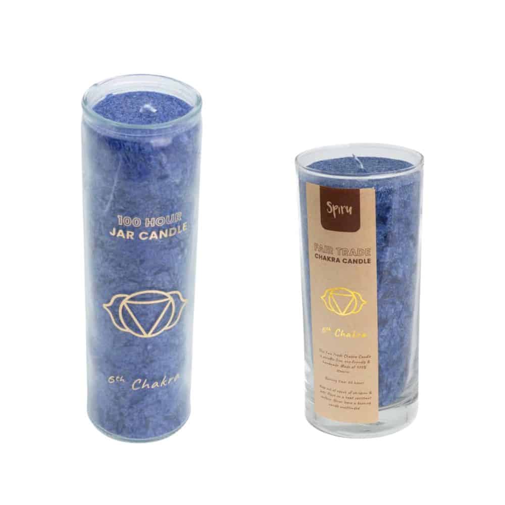 Fair Trade Stearine Kaarsen 6e Derde Oog Chakra Set – Bundel