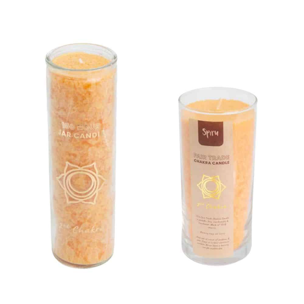 Fair Trade Stearine Kaarsen 2e Sacraal Chakra Set – Bundel