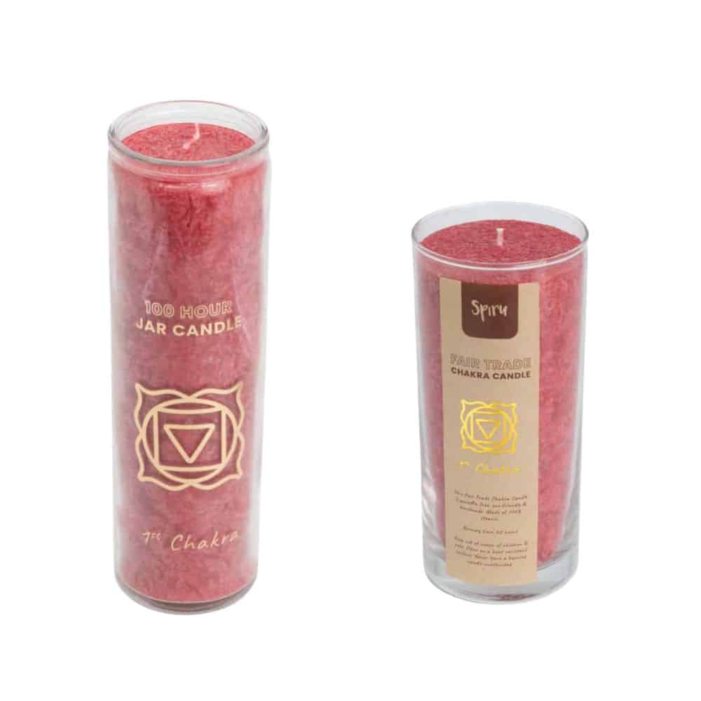 Fair Trade Stearine Kaarsen 1ste Wortel Chakra Set – Bundel