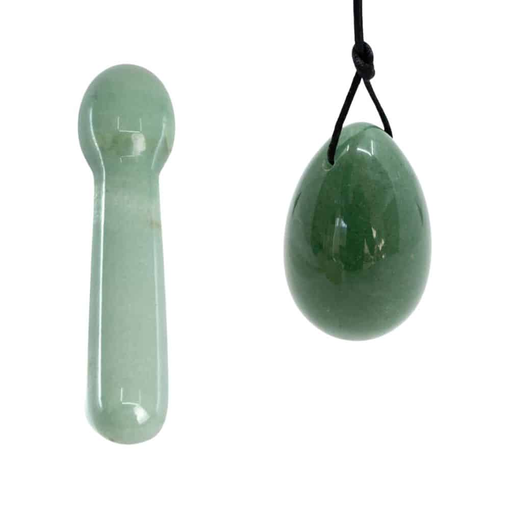 Groene Aventurijn Yoni Ei & Stick Set – Bundel