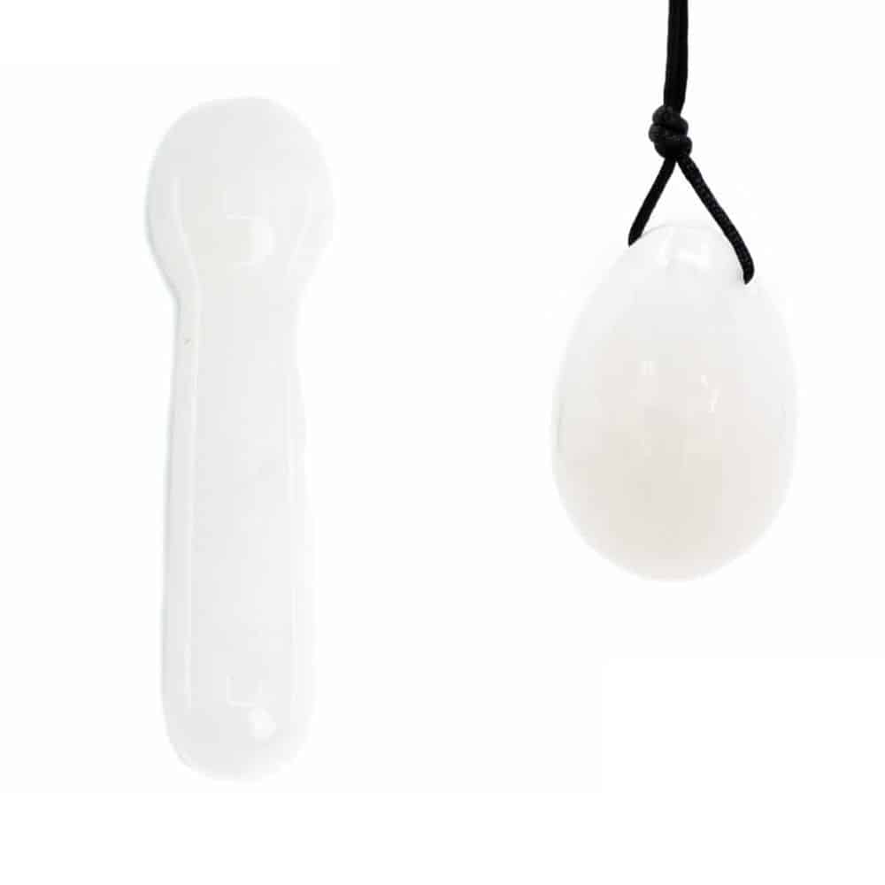 Witte Jade Yoni Ei & Stick Set – Bundel