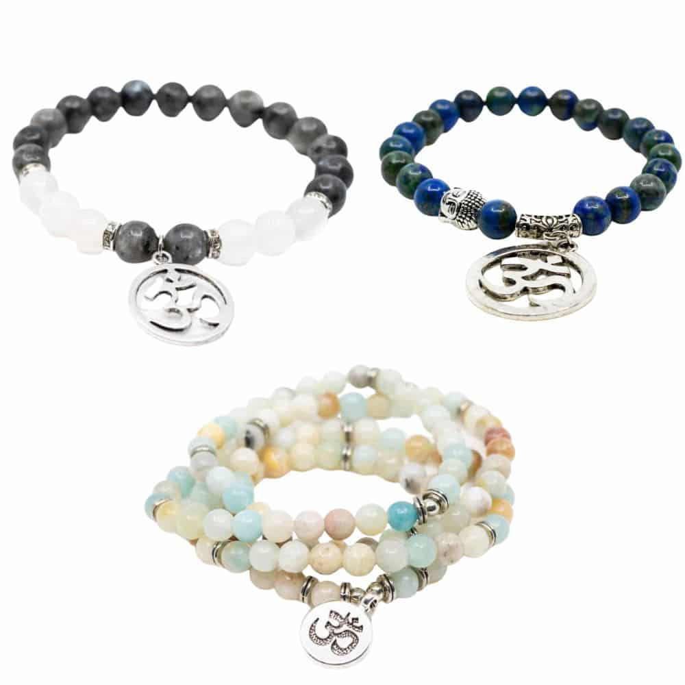 Edelstenen Armbanden met OHM Bedel Set – Bundel