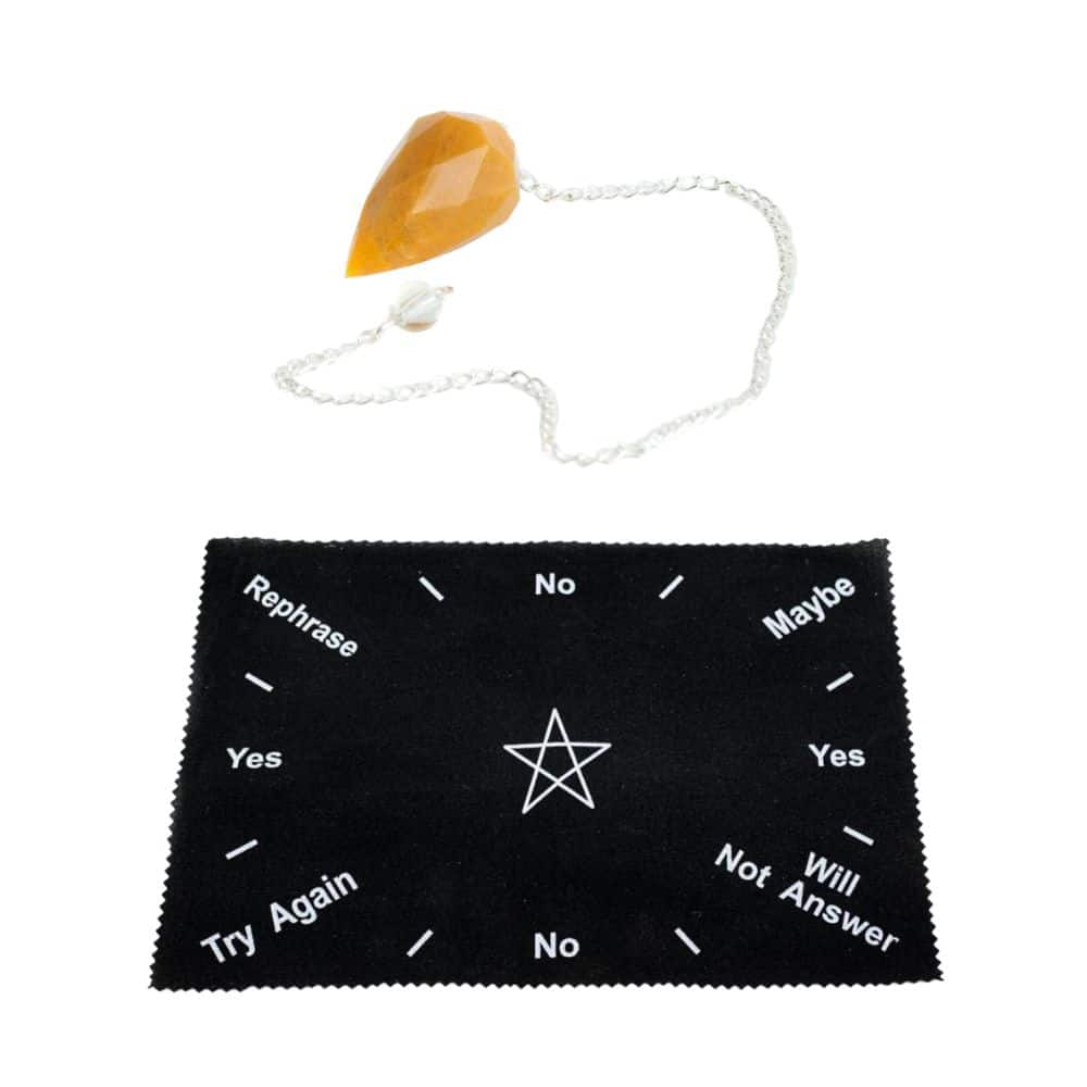 Basic Gele Jade Diamant Pendel Set – Bundel