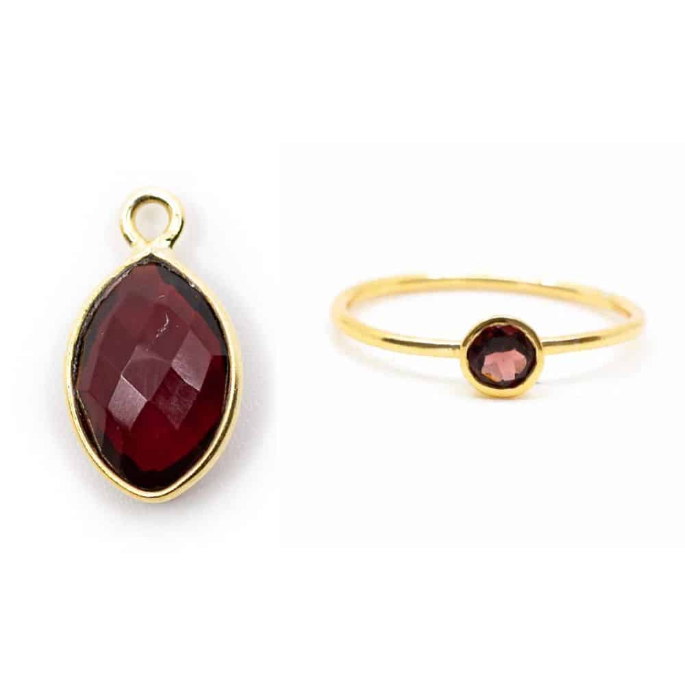 Geboortesteen Sieraden Set Januari (Goudkleurig) – Bundel