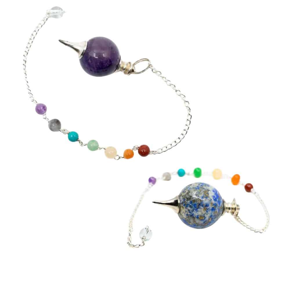 Bolvormige Pendels met 7 Chakra Kralen Set – Bundel