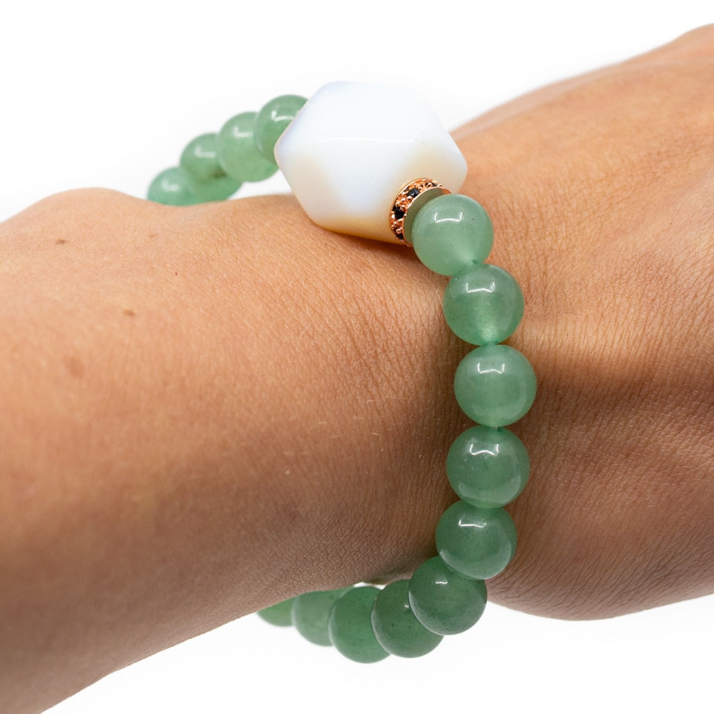 Edelsteen Armband Groene Aventurijn met Opaliet