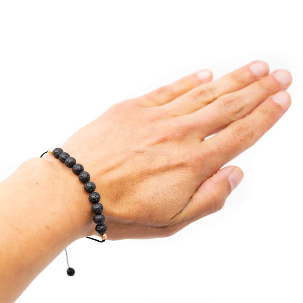 Edelsteen Armband Lavasteen Verstelbaar