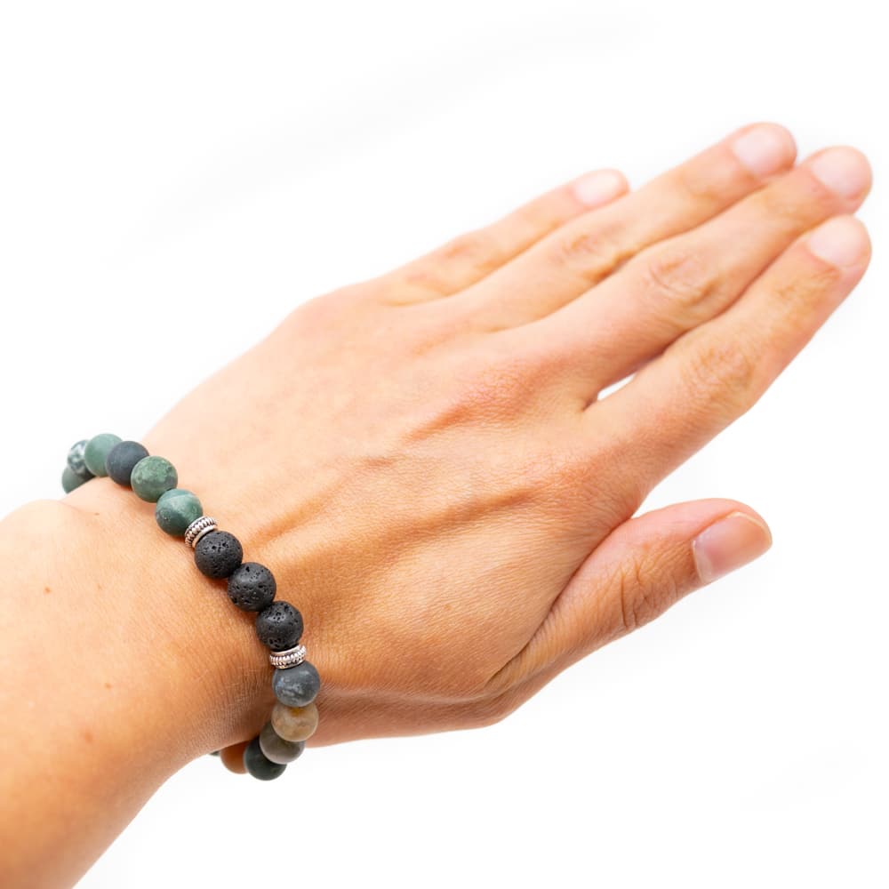 Edelsteen Armband Agaat/ Lavastenen