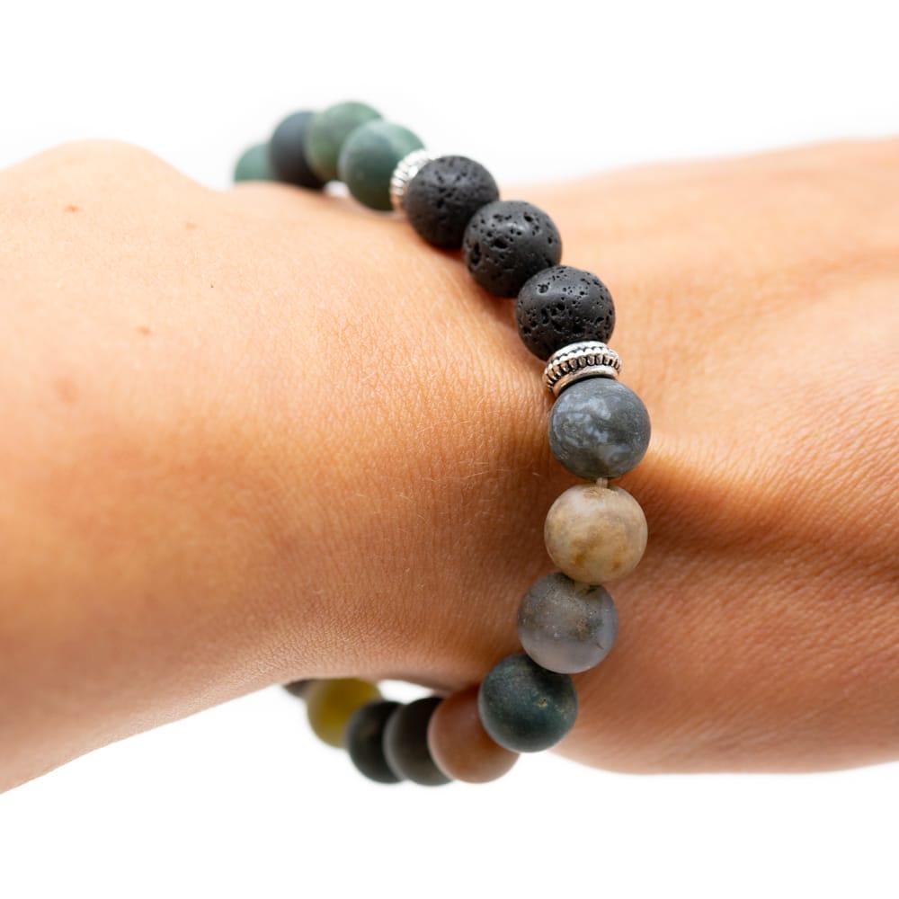 Edelsteen Armband Agaat/ Lavastenen