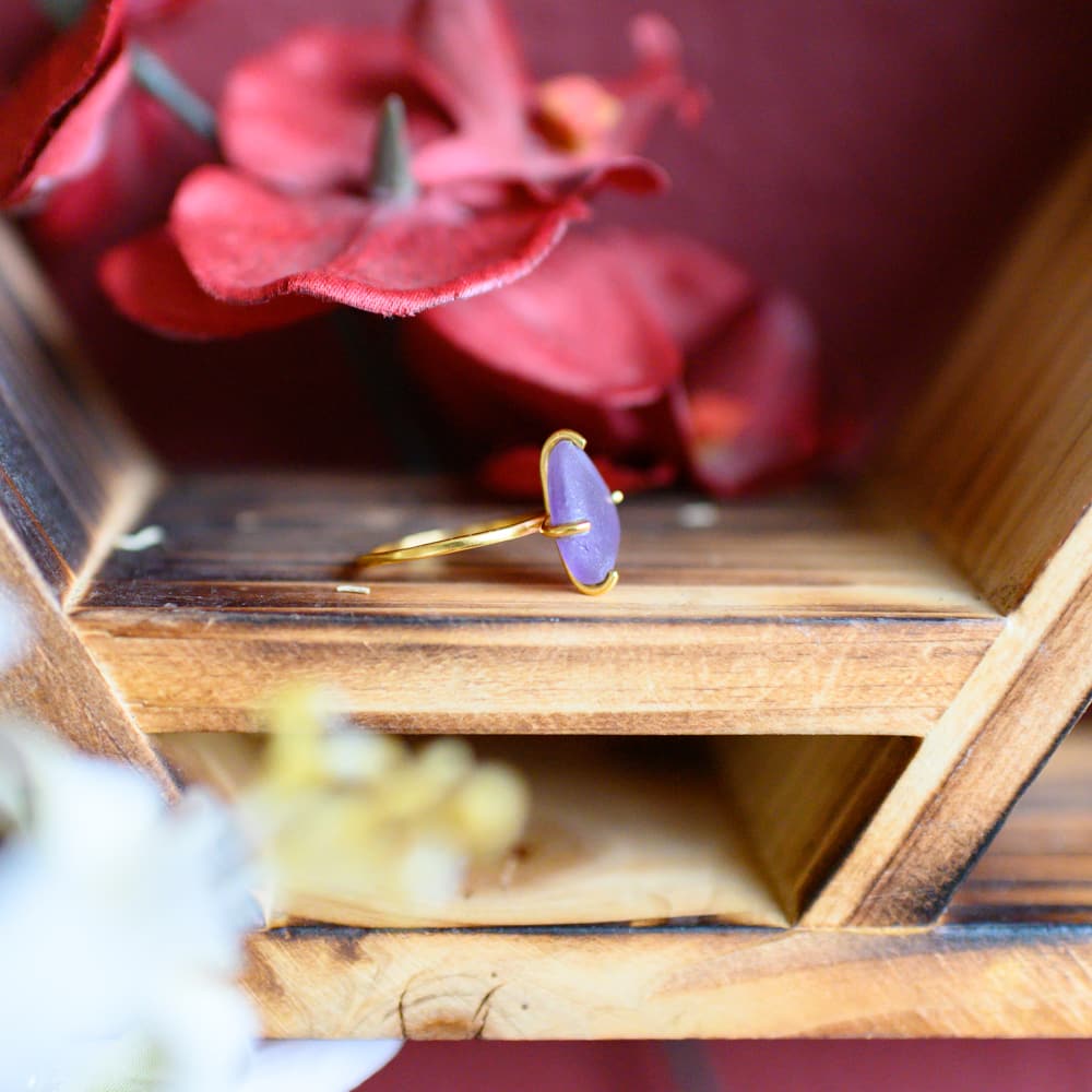 Amethist Edelsteen Ring 925 Zilver & Verguld “Perception”